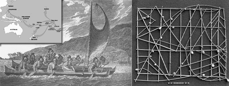 Polinezyalı denizciler pasifik okyanusuna açılırken adalarının yerlerini gösteren dal haritalar kullanıyorlardı.